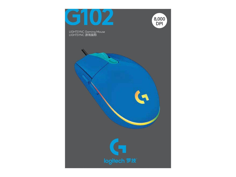 Logitech G102 LIGHTSYNC - Blue - Gaming Maus (Schwarz mit RGB)