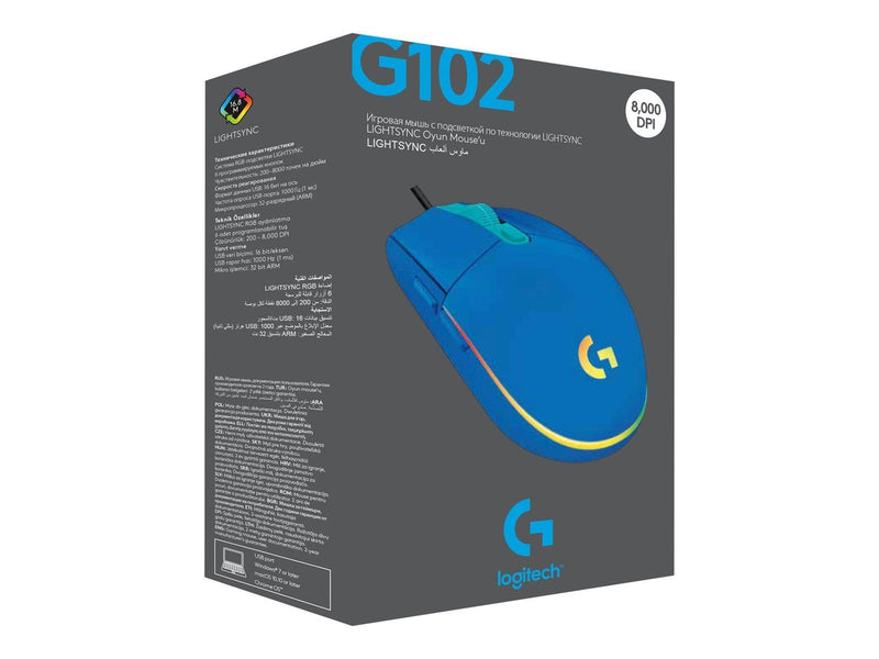 Logitech G102 LIGHTSYNC - Blue - Gaming Maus (Schwarz mit RGB)