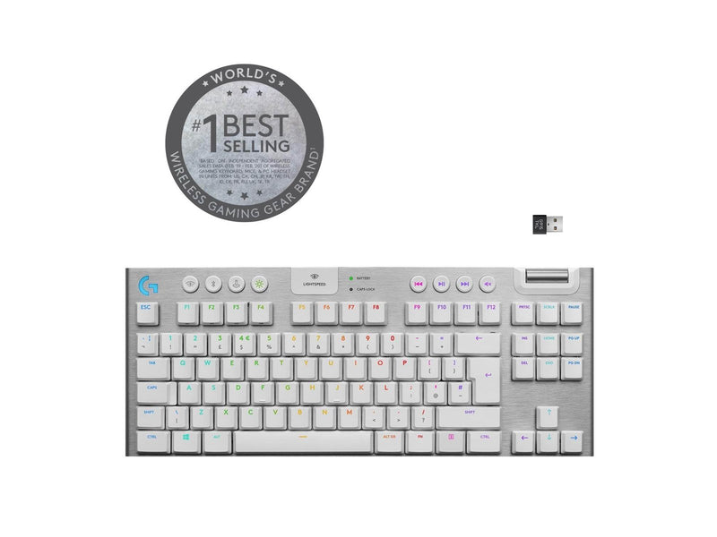 Logitech G915 TKL LIGHTSPEED Wireless GL Tactile - Gaming Tastaturen - Universal - Weiss