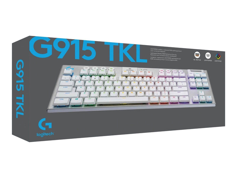 Logitech G915 TKL LIGHTSPEED Wireless GL Tactile - Gaming Tastaturen - Universal - Weiss