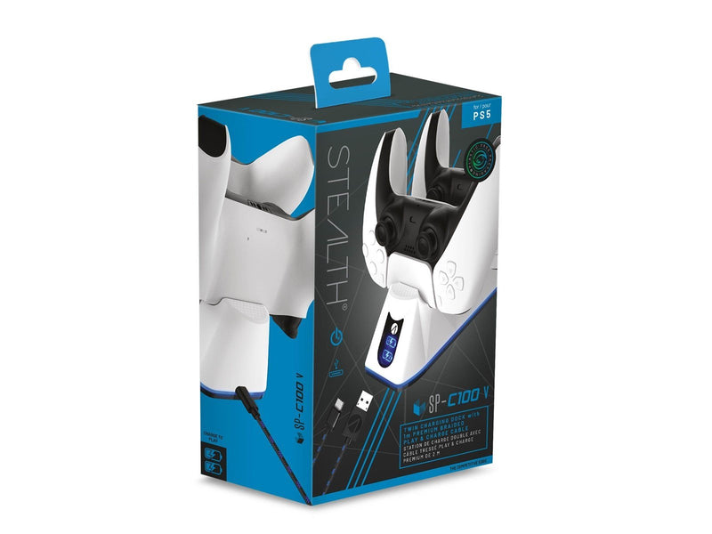 SONY DADC PS5 Twin USB Charging Dock & Play & Charge Cable - White - Wireless Zubehör für Spielkonsole - Sony PlayStation 5