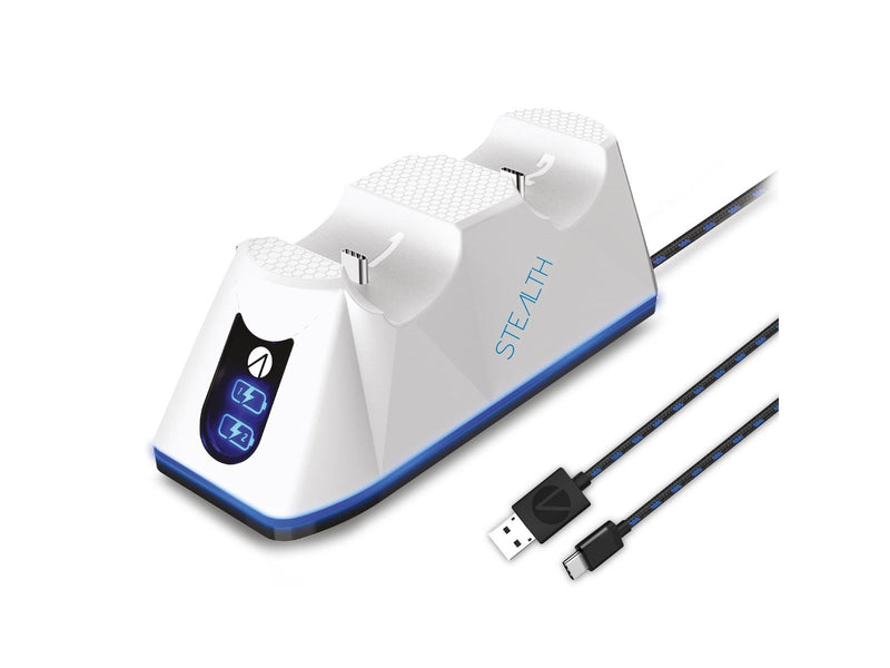 SONY DADC PS5 Twin USB Charging Dock & Play & Charge Cable - White - Wireless Zubehör für Spielkonsole - Sony PlayStation 5