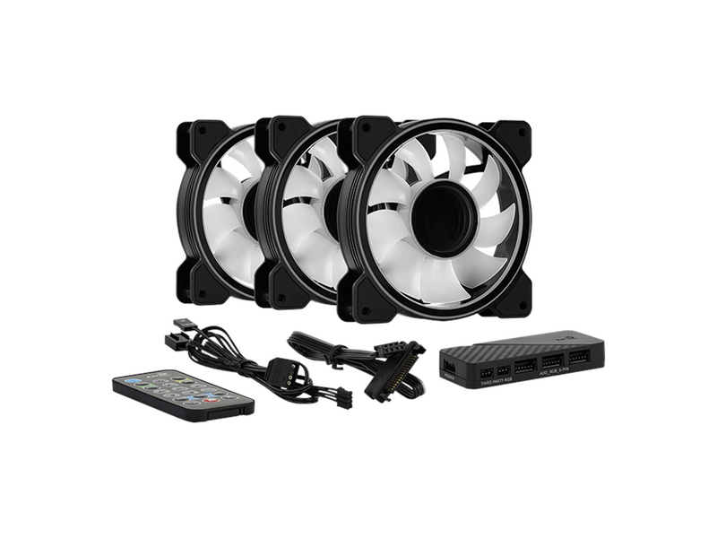 AeroCool Mirage 12 ARGB Pro - Gehäuselüfter - 120mm - Schwarz mit RGB LED - 18 dBA