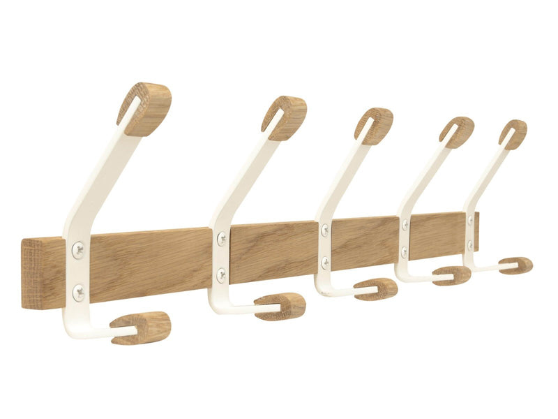 Homeit Beechwood coat rack – 5 hooks – white