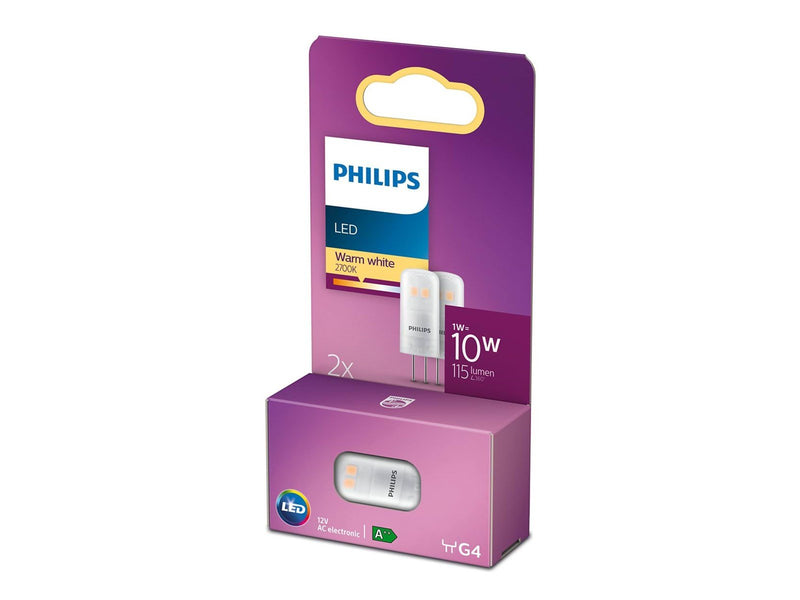 Philips LED-Lampe Capsule 1W/830 (10W) 2-pack G4