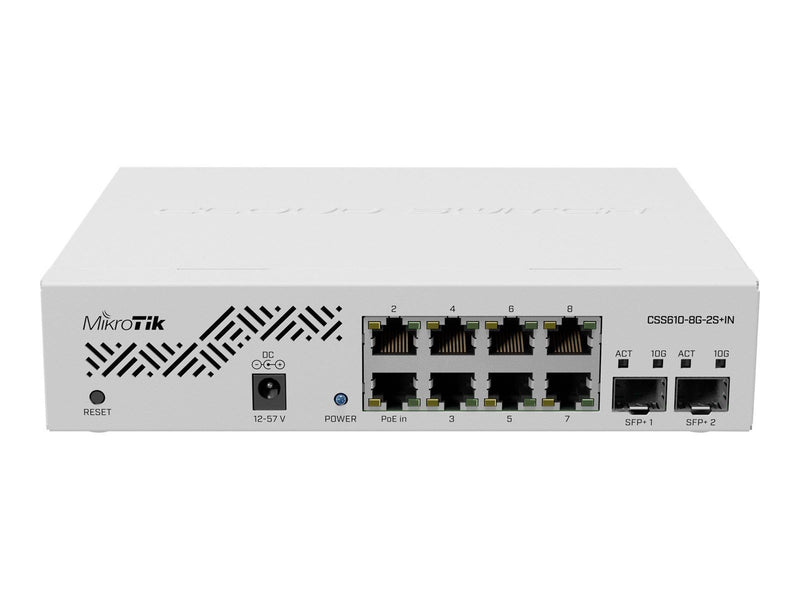 MikroTik CSS610-8G-2S+IN Cloud Smart 10-Port Switch (8x 1G RJ45 / 2x 10G SFP+)