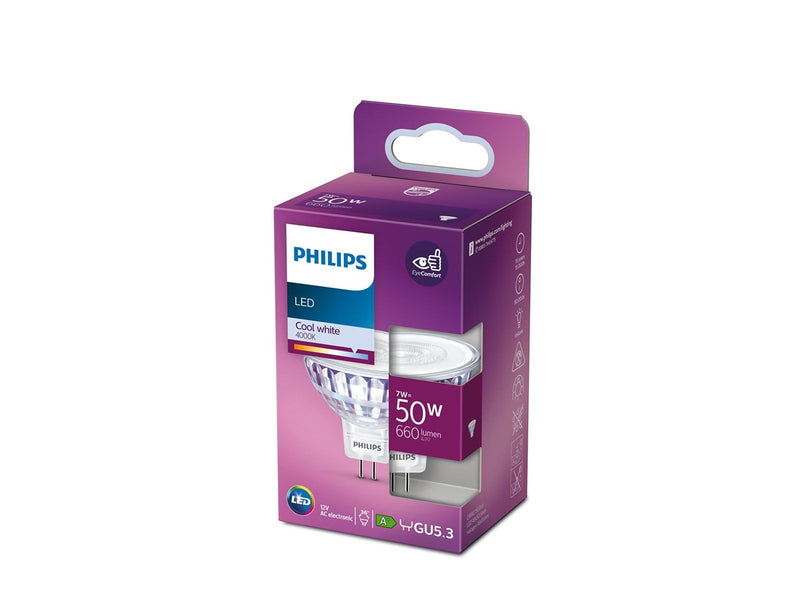 Philips LED-Lampe Spot 7W/840 (50W) 12V 36° GU5.3