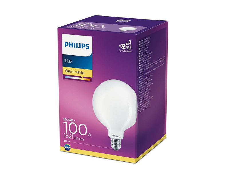 Philips LED-Lampe Classic Globe Ø125 10.5W/827 (100W) Frosted E27