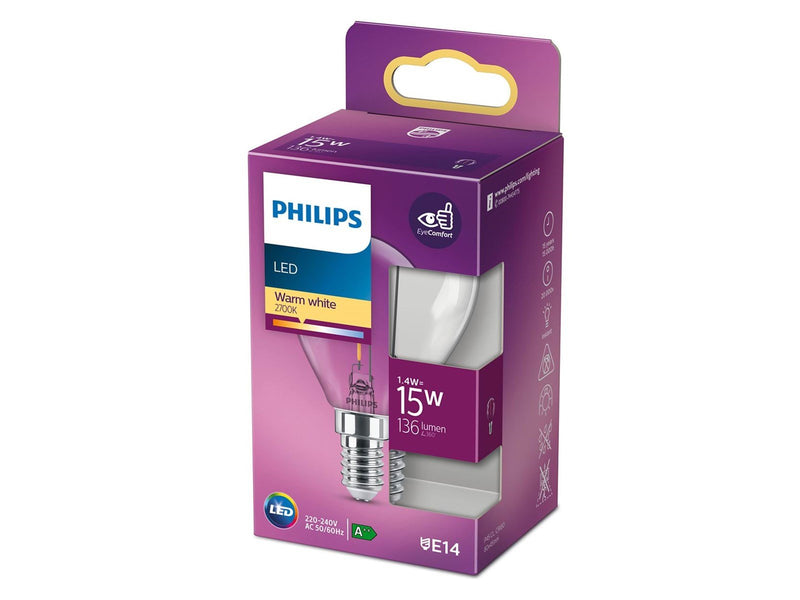 Philips LED-Lampe Classic Candle 1.4W/827 (15W) Clear E14