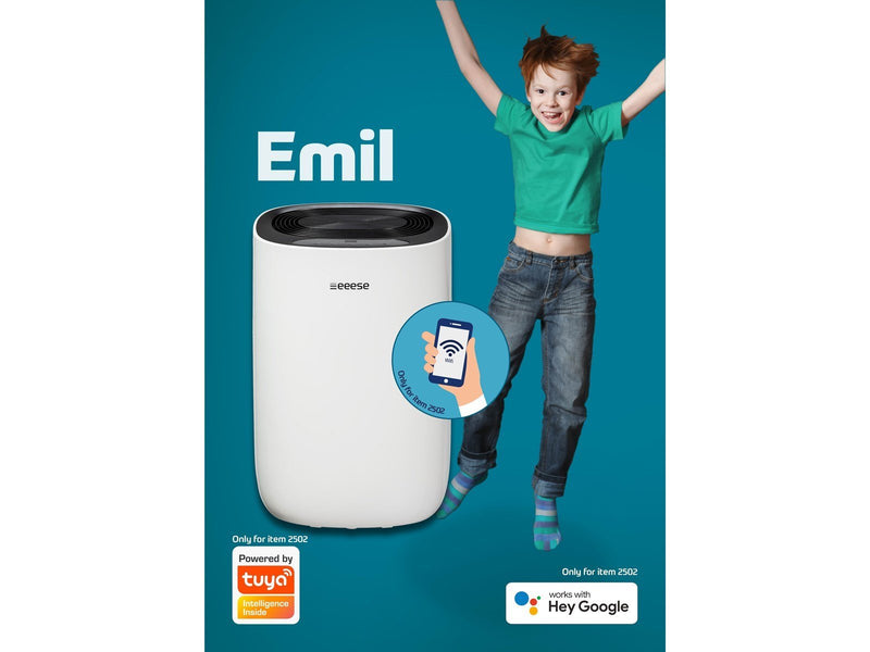 eeese Emil luftentfeuchter – 50m2 – WLAN, Google Assistant – 36dB