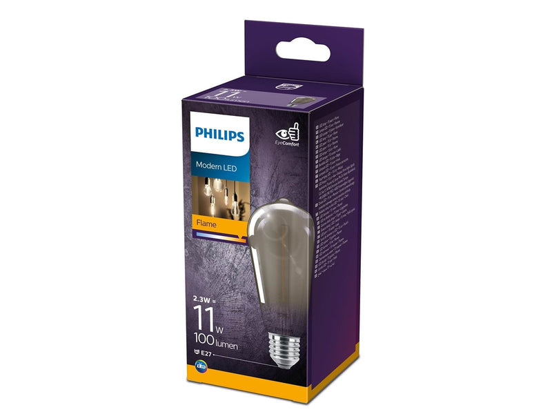 Philips LED-Lampe Classic Edison 2.3W/818 (11W) Smoky E27