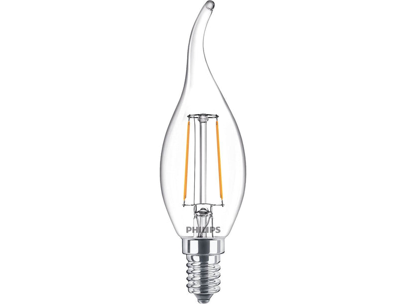 Philips LED-Lampe Classic Candle 2W/827 (25W) Clear E14