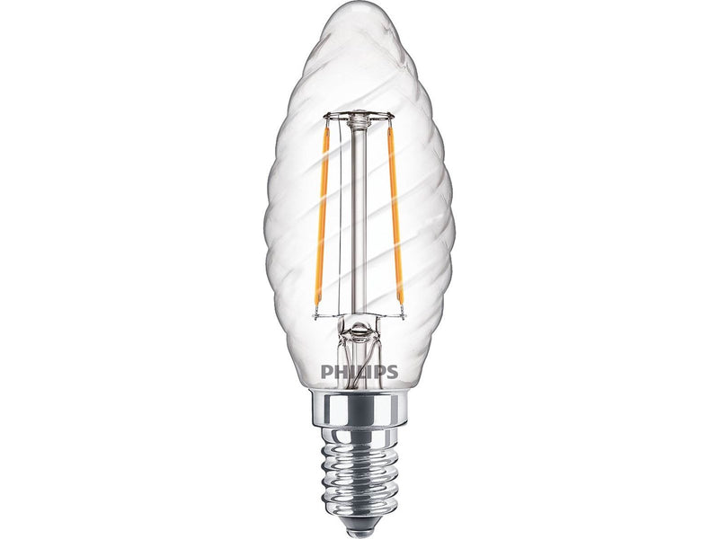 Philips LED-Lampe Classic Candle 2W/827 (25W) Clear E14