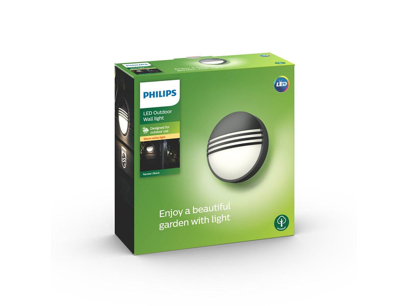 Philips Yarrow wall lantern black 1x6w 230v