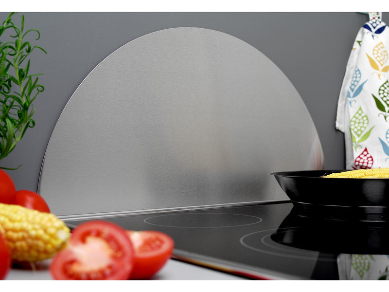 Homeit Kitchen splash plate curved 600 x 300mm - stainless steel