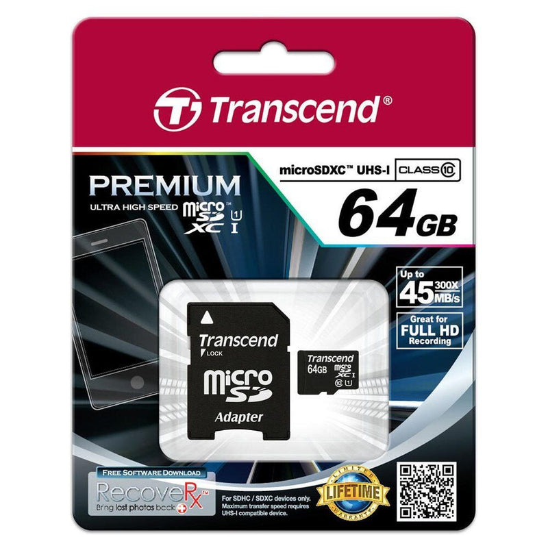 Transcend GUSDU1 microSDXC Speicherkarte 64 GB