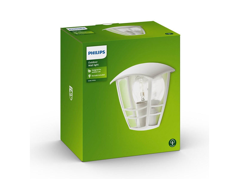 Philips Creek wall lantern white 1x60W 230V