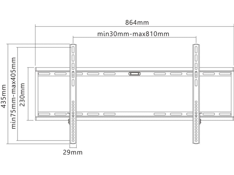 Pro Basic TV wall mount Basic FIXED (XL) black - for