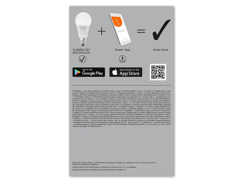 LEDVANCE SMART+ WiFi Classic A60 RGBW E27 FR