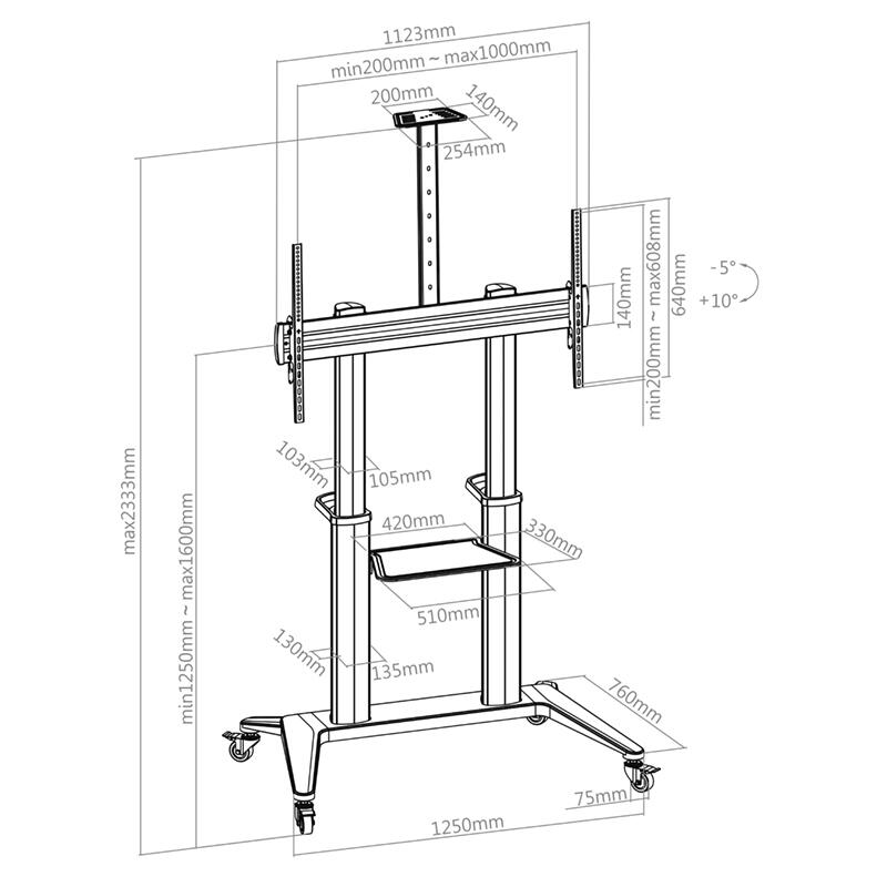 HAGOR BrackIT Stand HD XXL Rollwagen