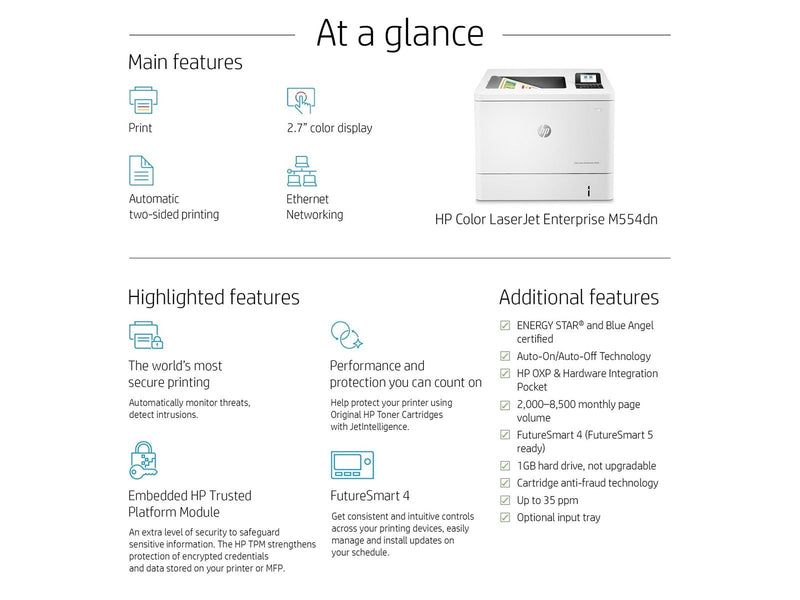 HP LaserJet Enterprise M554dn Color Laser Printer Laserdrucker - Farbe - Laser