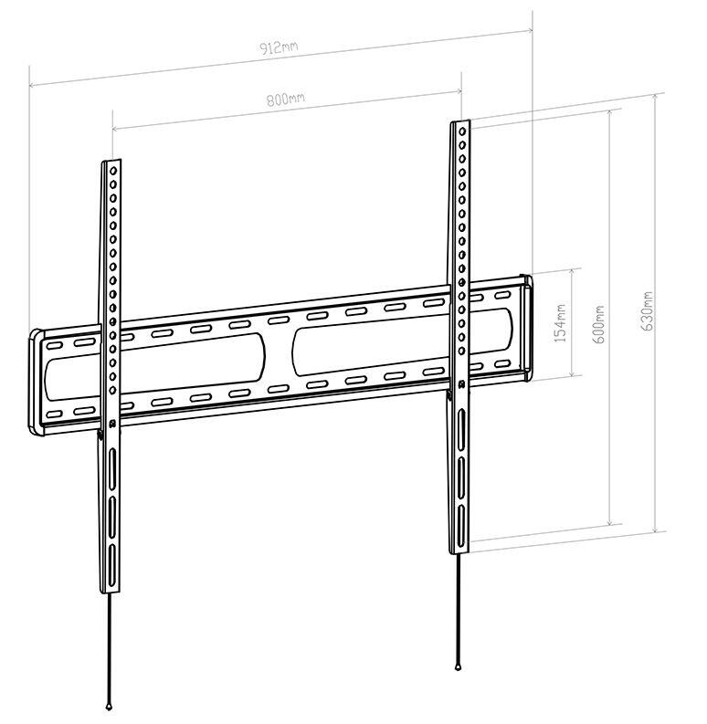 HAGOR BL Fixed 800 - Befestigungskit (Wandmontage) starre Wandhalterung für 116 cm (46') – 165 cm (65')