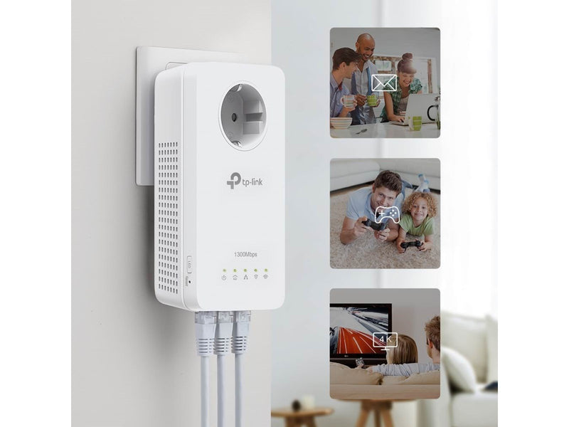 TP-Link TL-WPA8631P KIT AV1300 Gigabit Passthrough Powerline ac Wi-Fi Kit Homeplugs