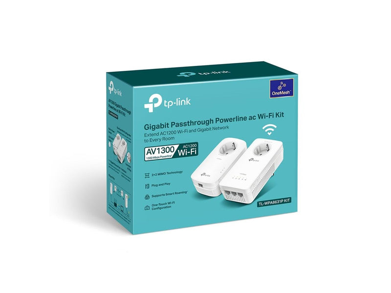 TP-Link TL-WPA8631P KIT AV1300 Gigabit Passthrough Powerline ac Wi-Fi Kit Homeplugs