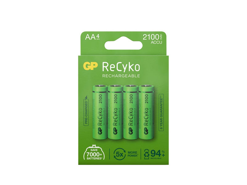 GP ReCyko AA-batteri 2100 mAh 4-pack