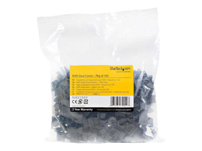 StarTech.com RJ45COVER (100-Pack) RJ45 Dust Covers - Reusable RJ45 Blanking Plug/ Dust Cap - Ethernet/LAN Port Protector/ Blocke