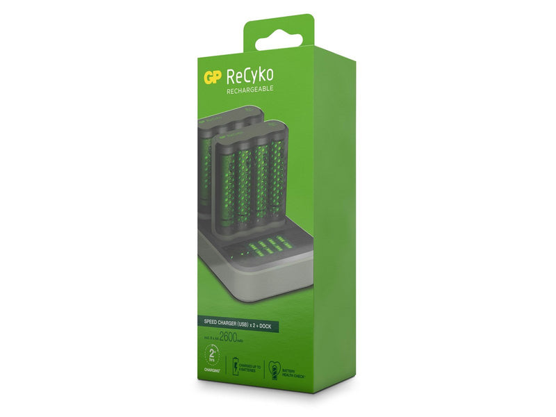 GP ReCyko 2x Speed-oplader M451 (USB) med ladestat