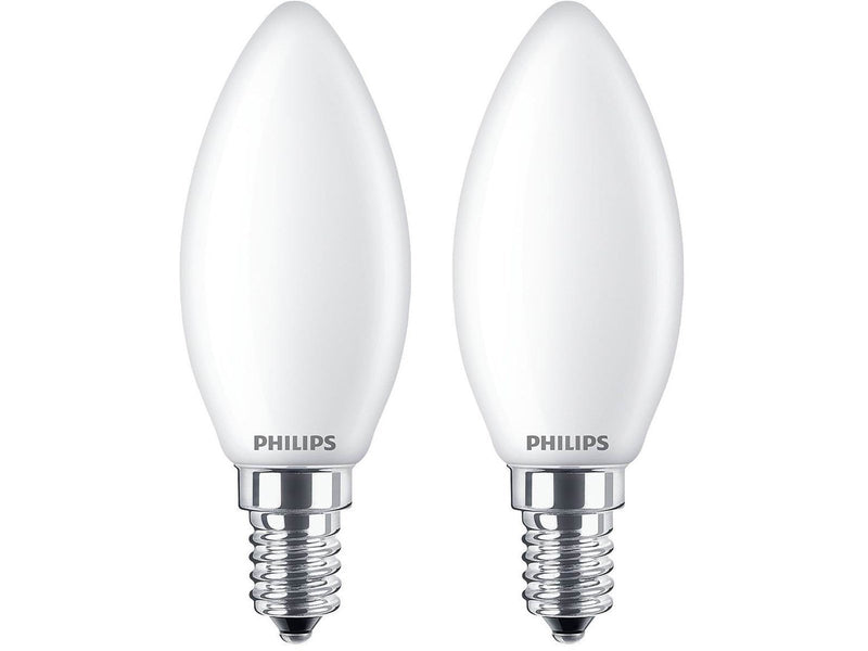 Philips LED-Lampe Candle 2.2W/827 (25W) Frosted 2-pack E14