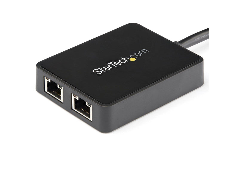 StarTech.com USB32000SPT USB 3.0 to Dual Port Gigabit Ethernet Adapter w/ USB Port 10/100/1000 Mbps USB Gigabit LAN Network NIC