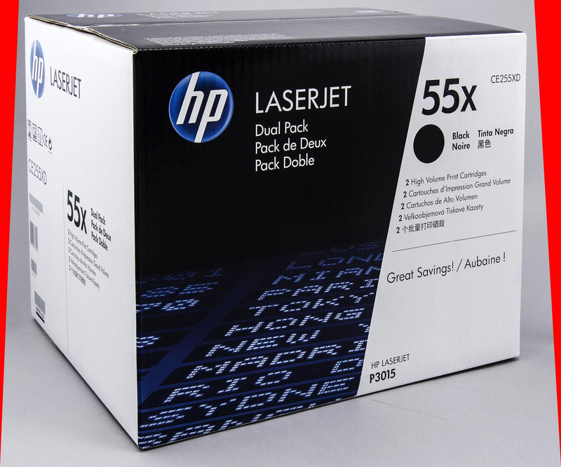 HP Original 55X Toner Doppelpack schwarz hohe Kapazität 2 x 12.500 Seiten (CE255XD)