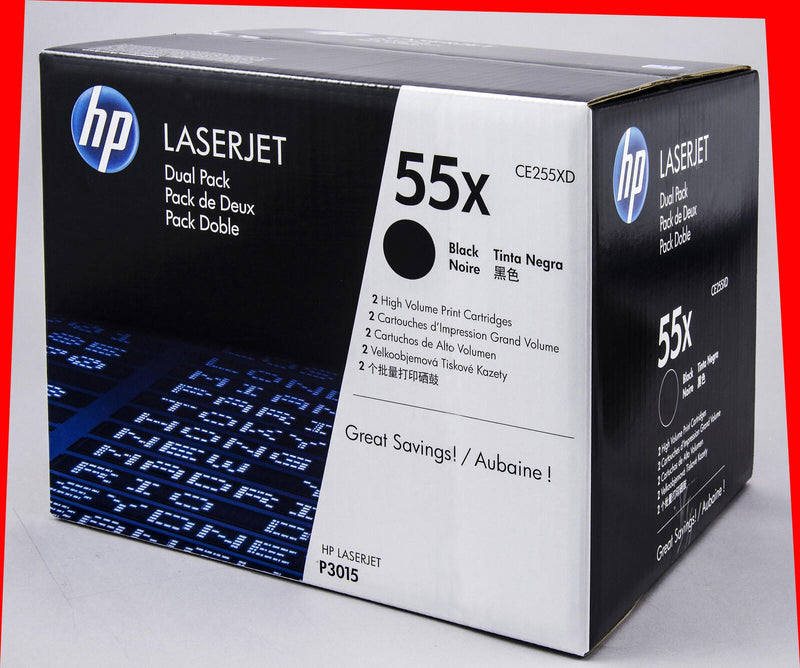 HP Original 55X Toner Doppelpack schwarz hohe Kapazität 2 x 12.500 Seiten (CE255XD)