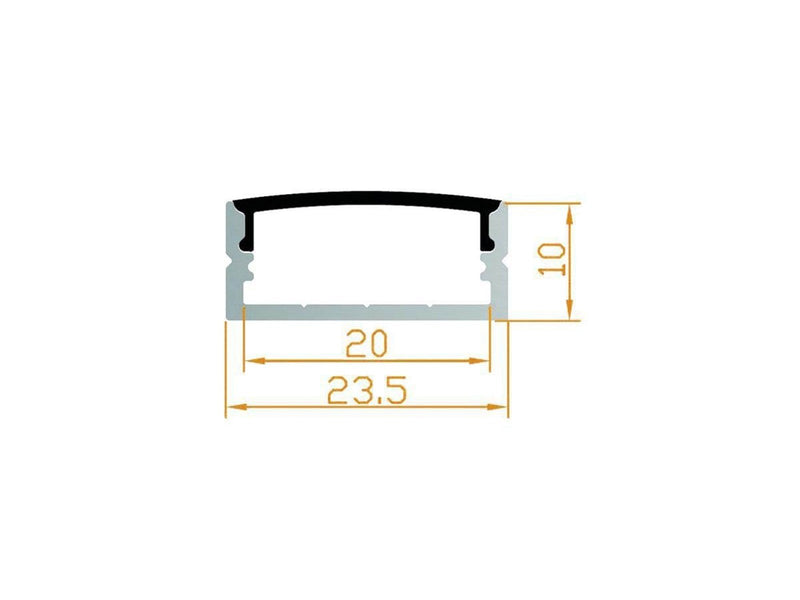 DEVELTRON Alu profil 12 with opal cover - 2.5 m