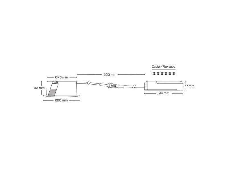 Scan Products Luna lp elite 230v dimmable flicker free 5.4w 3000k cri90 38