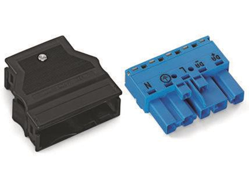 Winsta Plug with strain relief housing 5-pole blue