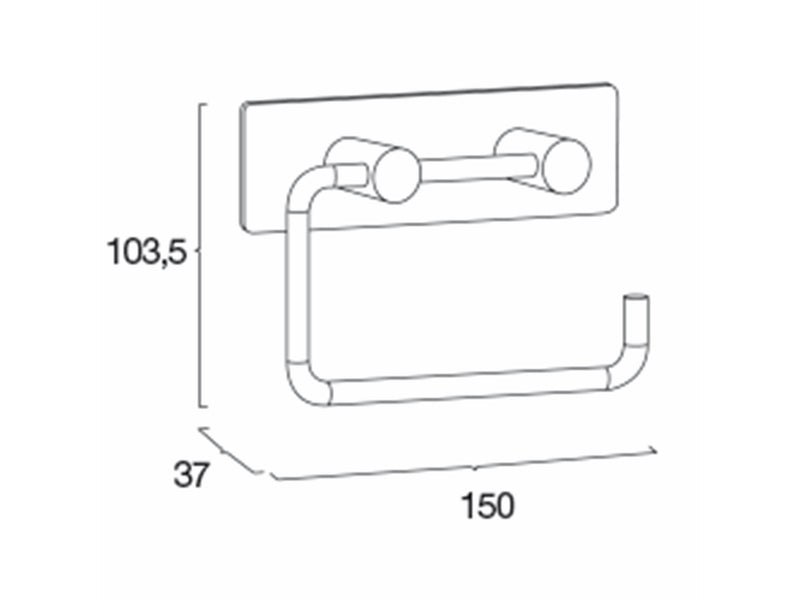 Pressalit toilet paper holder w / back plate polished rf