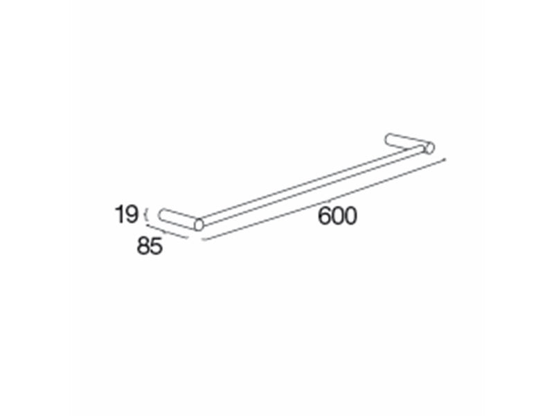 Pressalit towel bar 600mm single stainless steel