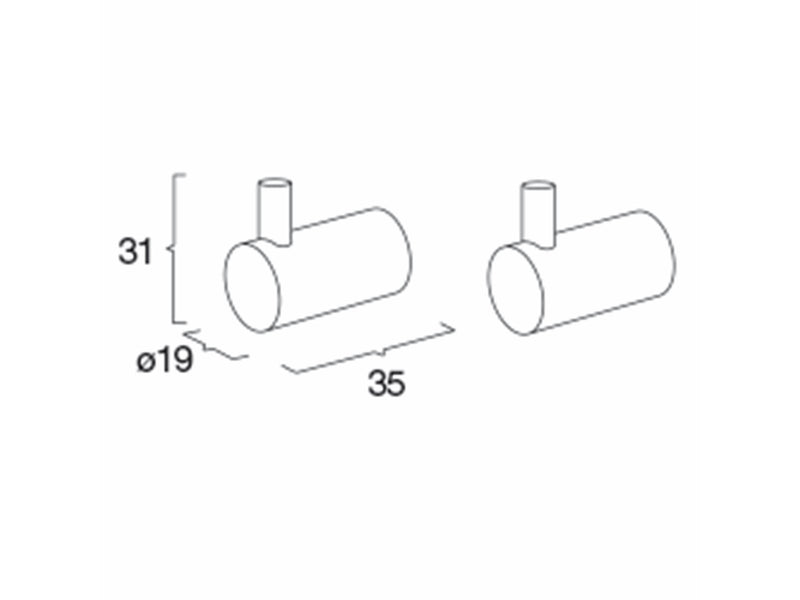 Pressalit towel hook pin black chrome