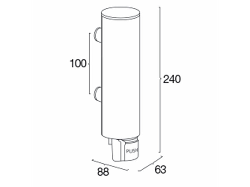 Pressalit soap dispenser for wall mounted polished stainless