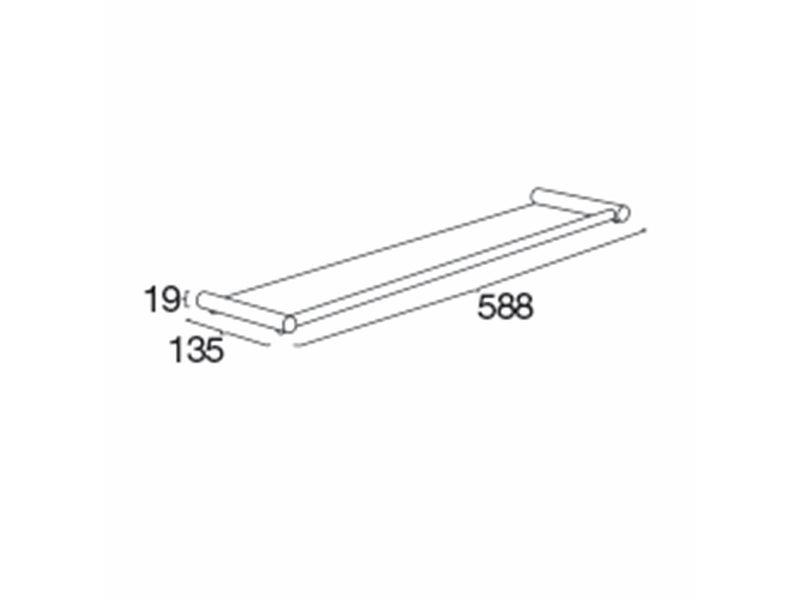 Pressalit glas shelf 13.5 x 58.8 cm polished