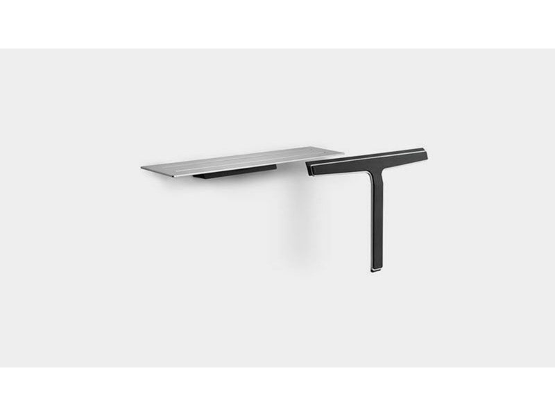 Unidrain Reframe Collection soap shelf and shower wiper, Brushed