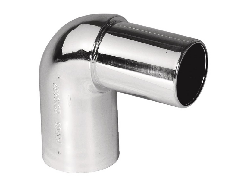 Purus angle 90° 32 mm chrome pp/tpe with tip end