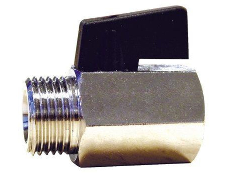 Pettinaroli Male/female mini ball valve with black nylon lever 1/2