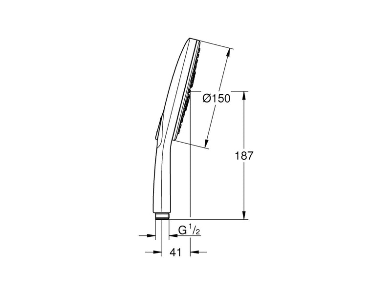 Grohe Rainshower SmartActive 150, Handbrause 3 Strahlarten, chrom