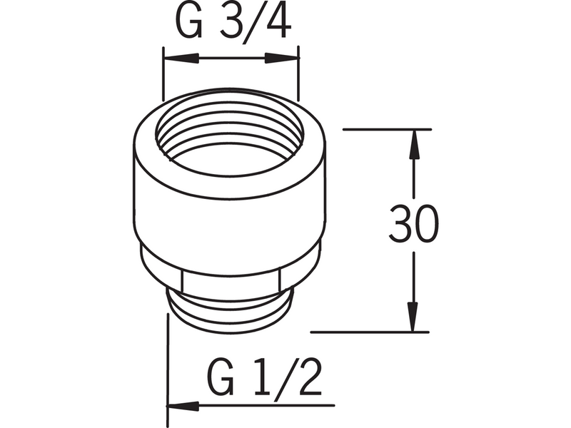 Oras adapter piece 3/4x1/2 ktvent