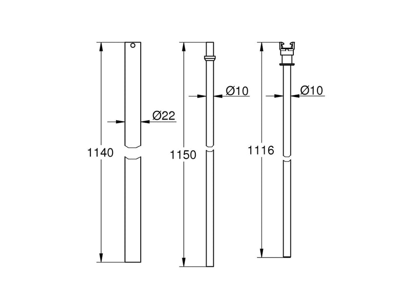 Grohe Ersatzrohr für Duschsysteme, chrom