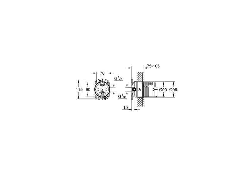 Grohe Rainshower, Universal Unterputz-Einbaukörper, DN 15